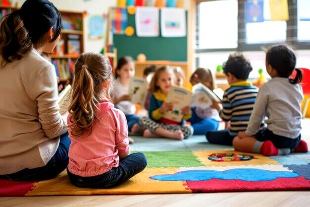 Groupe d'enfants qui jouent à la crèche