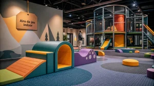 Lire la suite à propos de l’article Aire de jeu intérieur : espace couvert, sécurité et sur-mesure pour les 0 à 12 ans