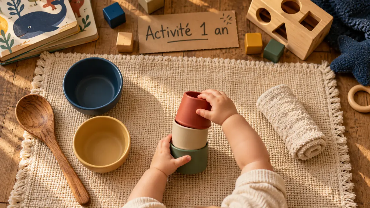 Activite avec bebe 1 an : jeux courts pour eveiller les sens et la motricite