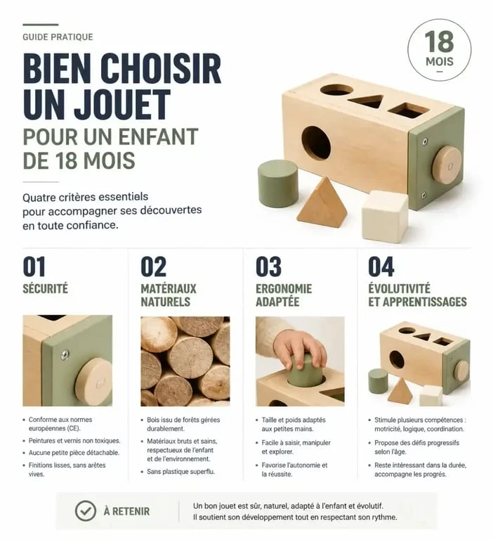 Critères de sélection pour un jeu éducatif 18 mois sécurisé et adapté