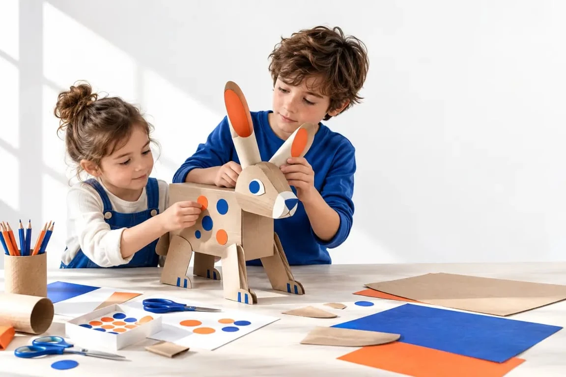 Activités enfants à la maison avec objets recyclés et atelier créatif