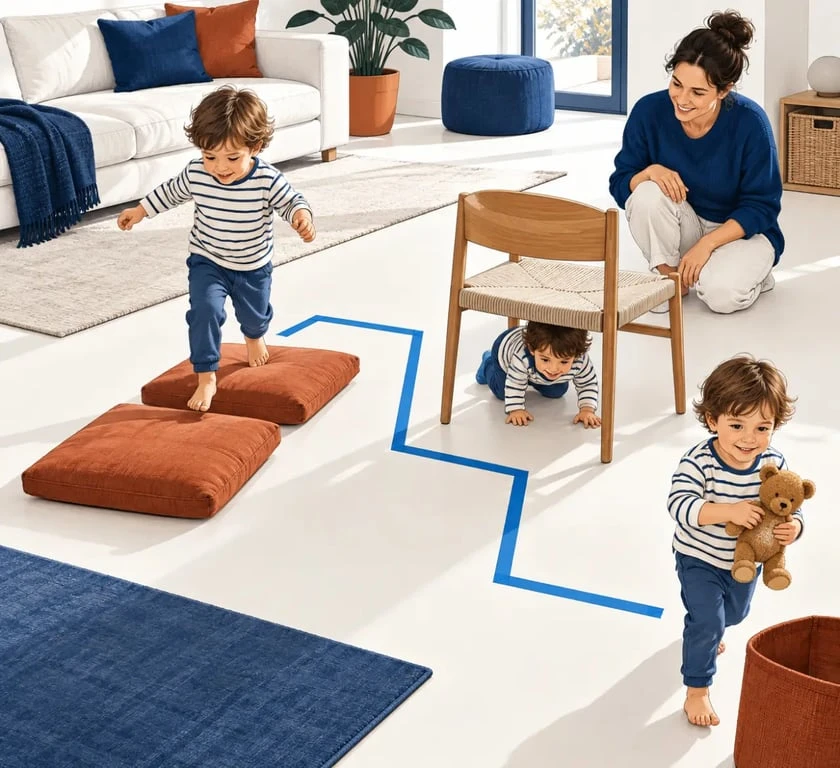 Parcours de motricité pour activités enfants à la maison