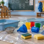 Jeu d eau maternelle : bacs d eau peu profonds pour jouer et se rafraîchir