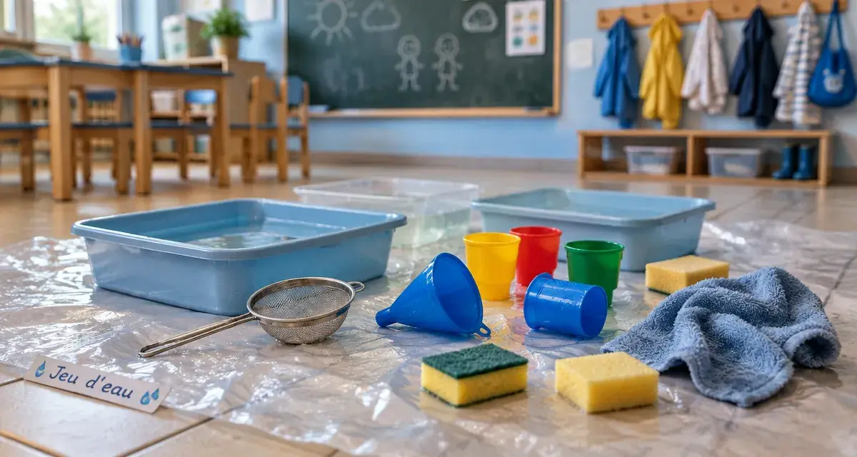 Jeu d eau maternelle : bacs d eau peu profonds pour jouer et se rafraîchir