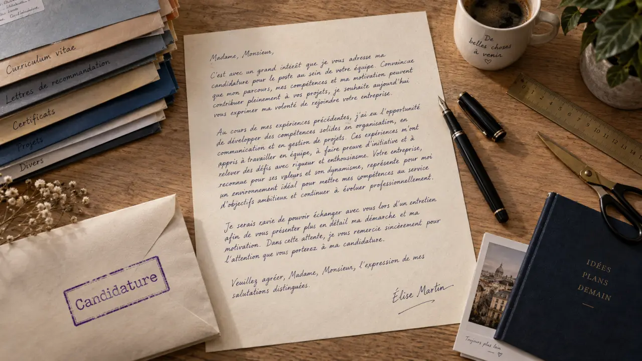 Lettre de motivation petite enfance sur papier, candidature et compétences